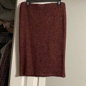 Forever 21 XL red/gold shimmer skirt